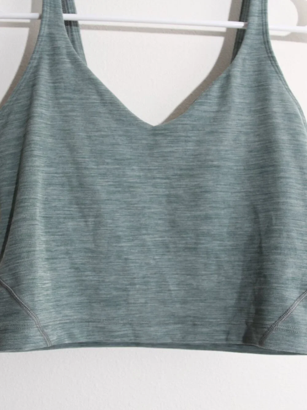 Lululemon Align Tank Crop Top Heathered Tidewater Teal Nulu Built-In Bra Size 8